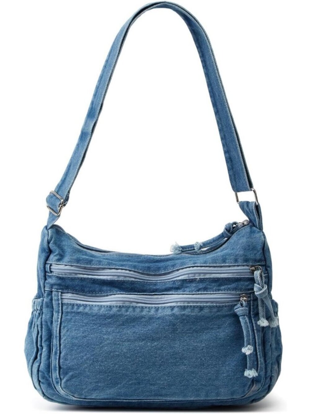 Retro Large Canvas Denim Shoulder Bag | Lightweight Crossbody Tote Purse for
